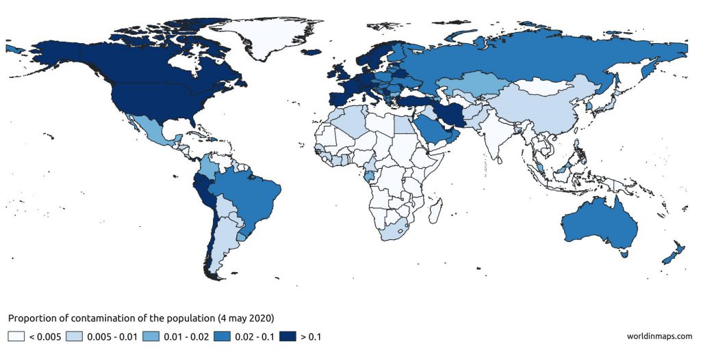 coronavirus contamination of the population