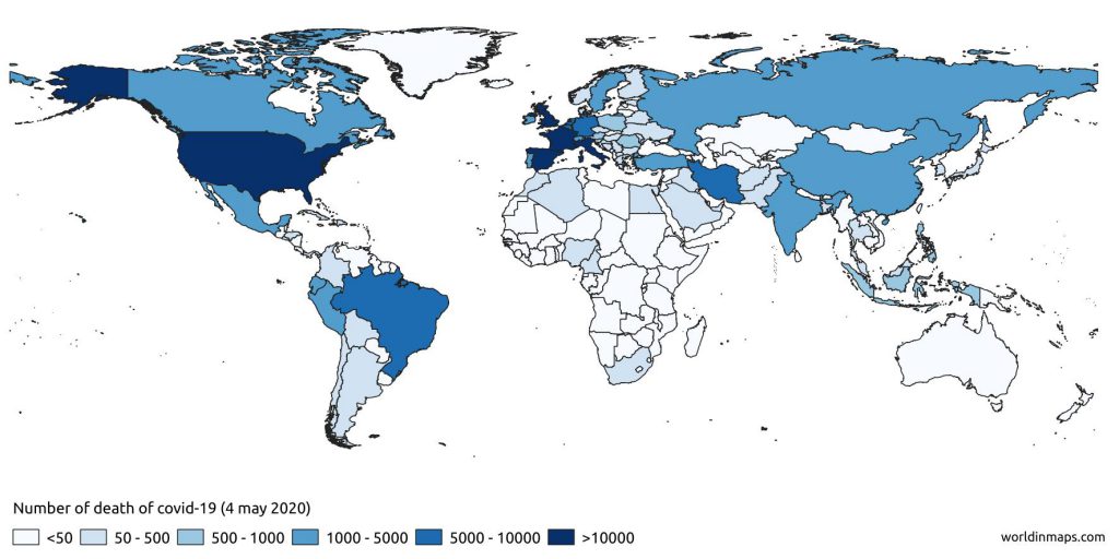 coronavirus number of death in the world