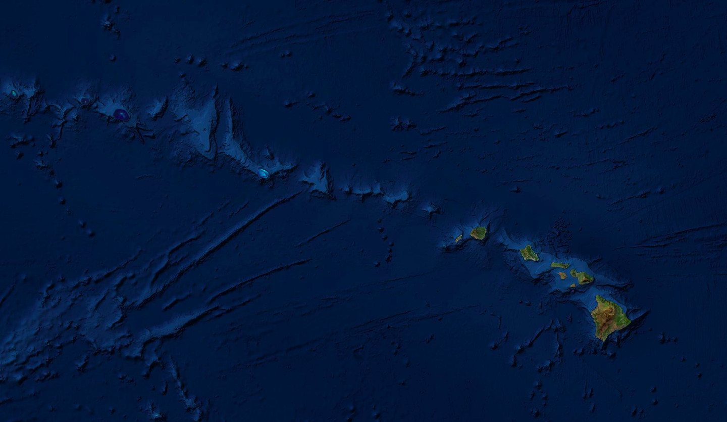 series of alignement of volcanoes Hawaii