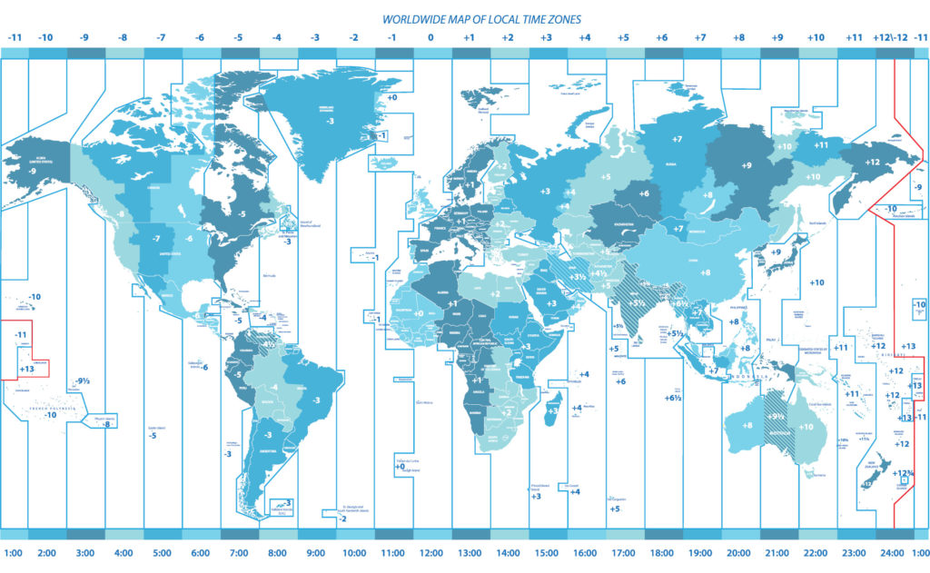 Time Zone World Map World in maps