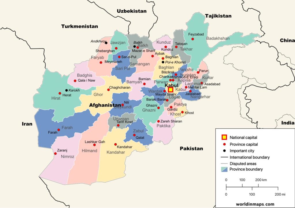 Where Is Afghanistan World Map