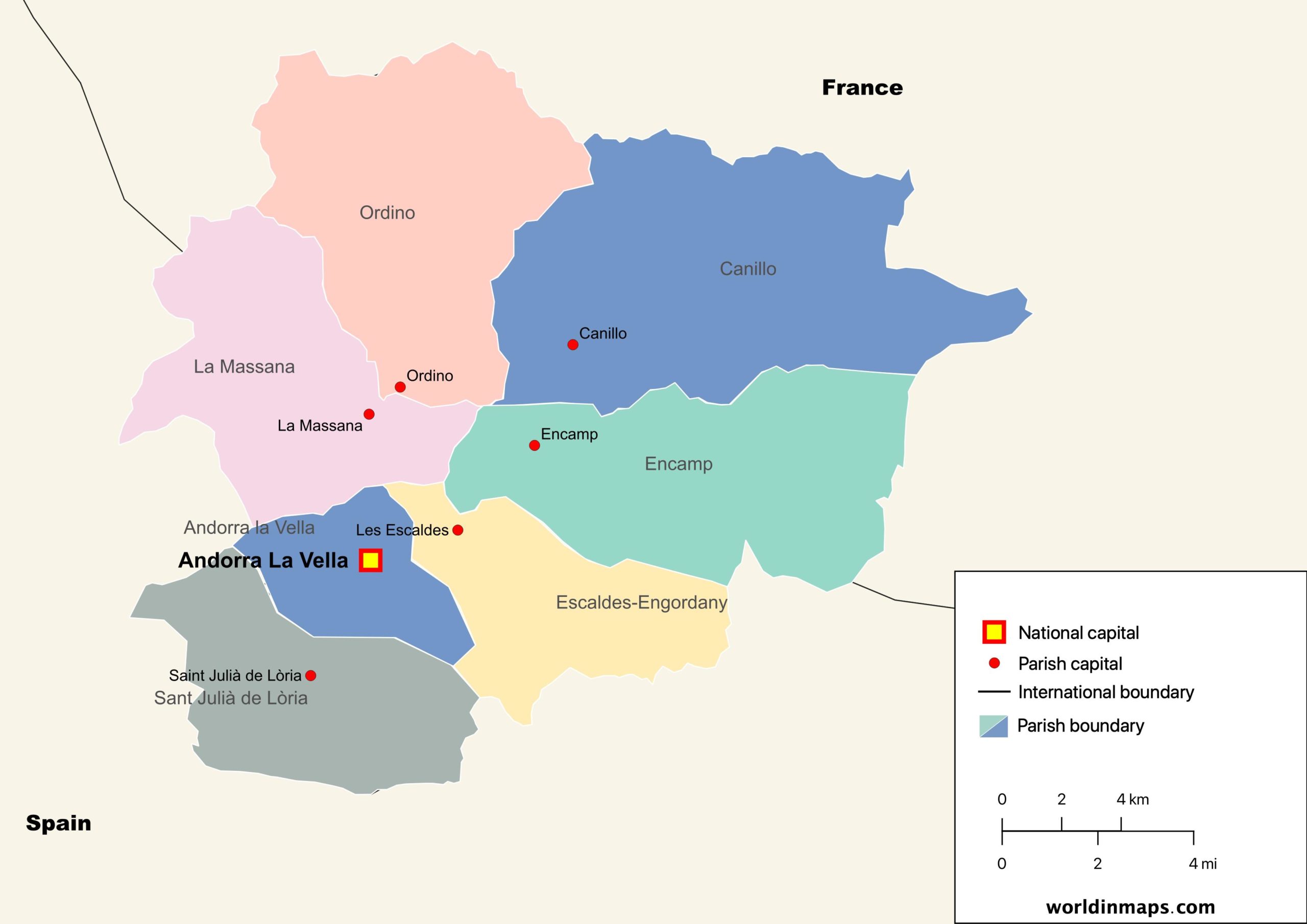 Political Map Of Andorra Scaled 