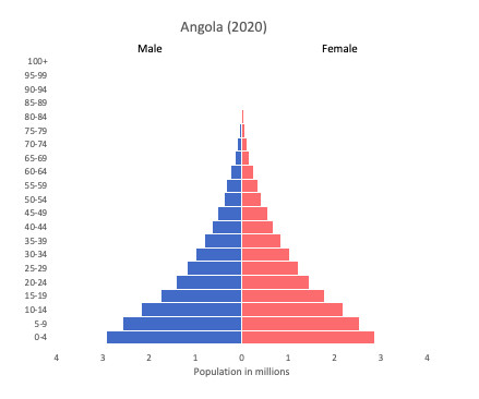 population pyramid of Angola