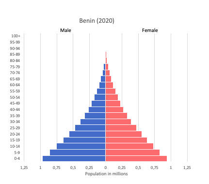 population pyramid of Benin