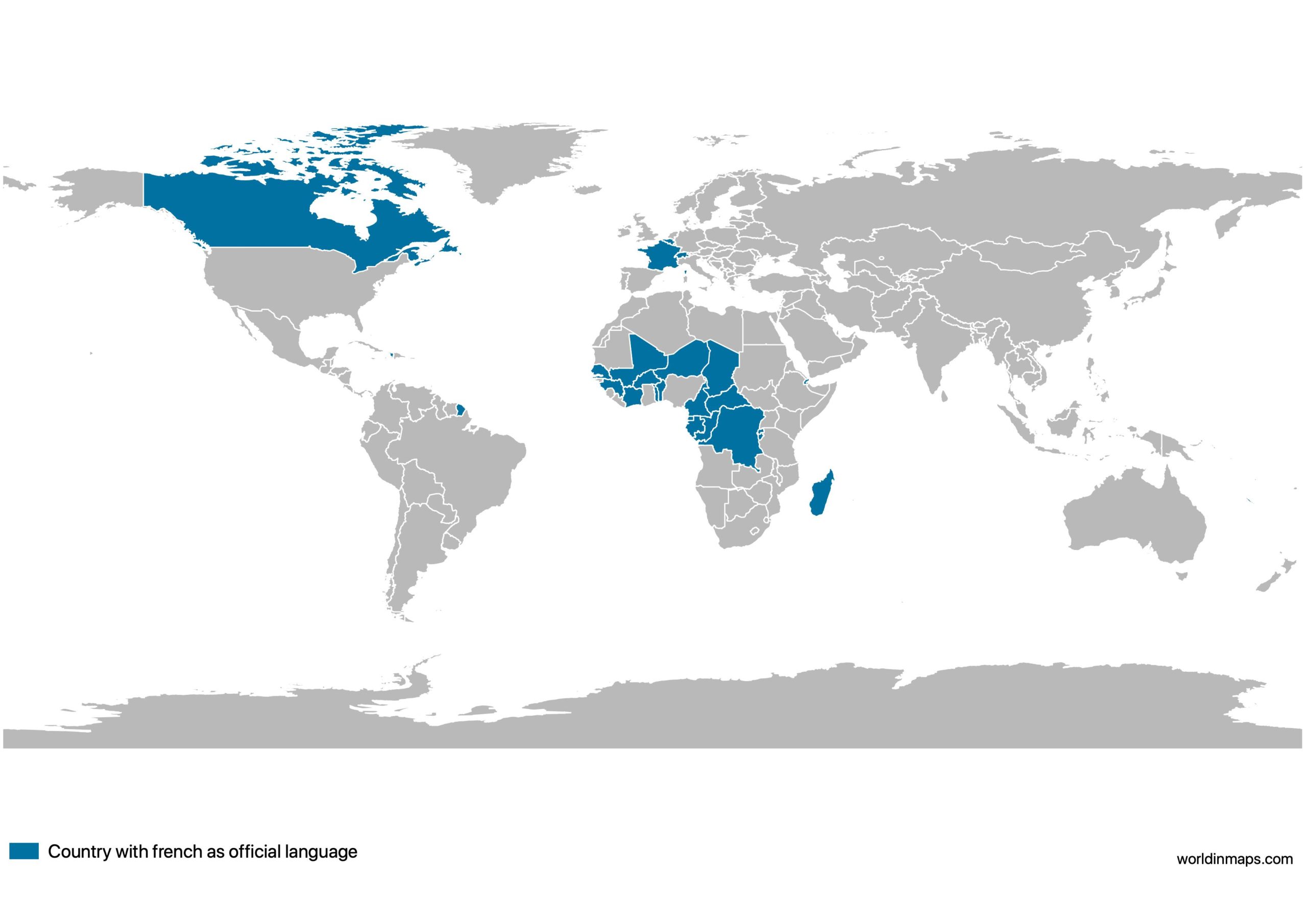 French Language Map Of The World - Denise Guenevere