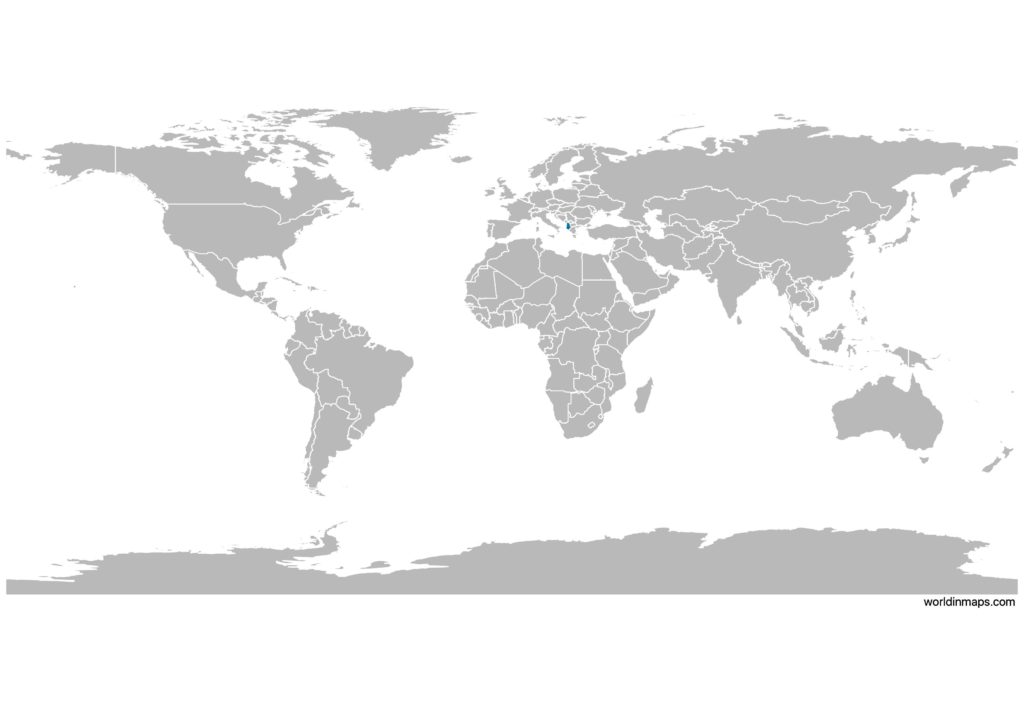 Albania on the world map