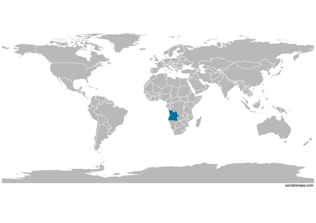 Angola on the world map