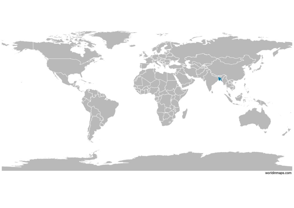 Bangladesh on the world map