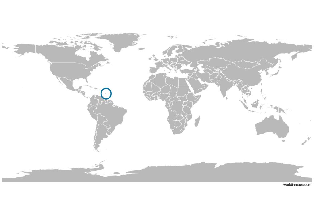 Barbados on the world map