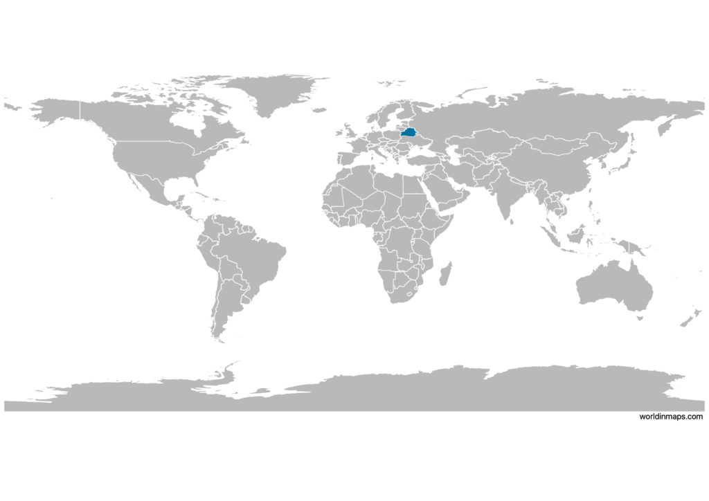 Belarus on the world map