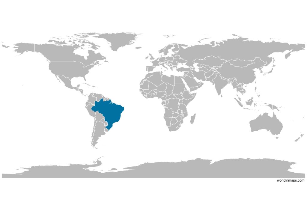 Brazil on the world map