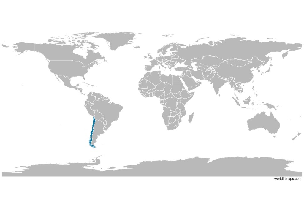 Chile on the world map