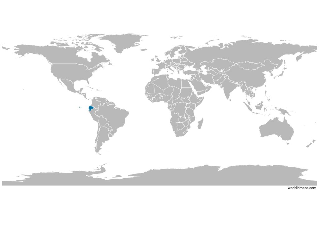 Ecuador on the world map
