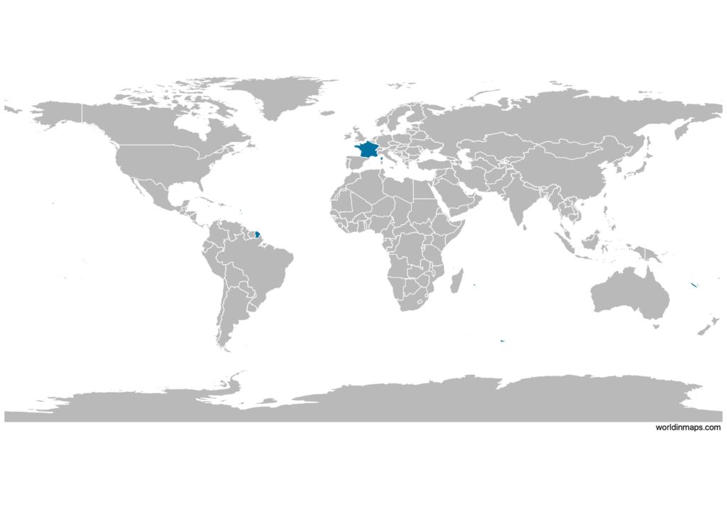 France on the world map