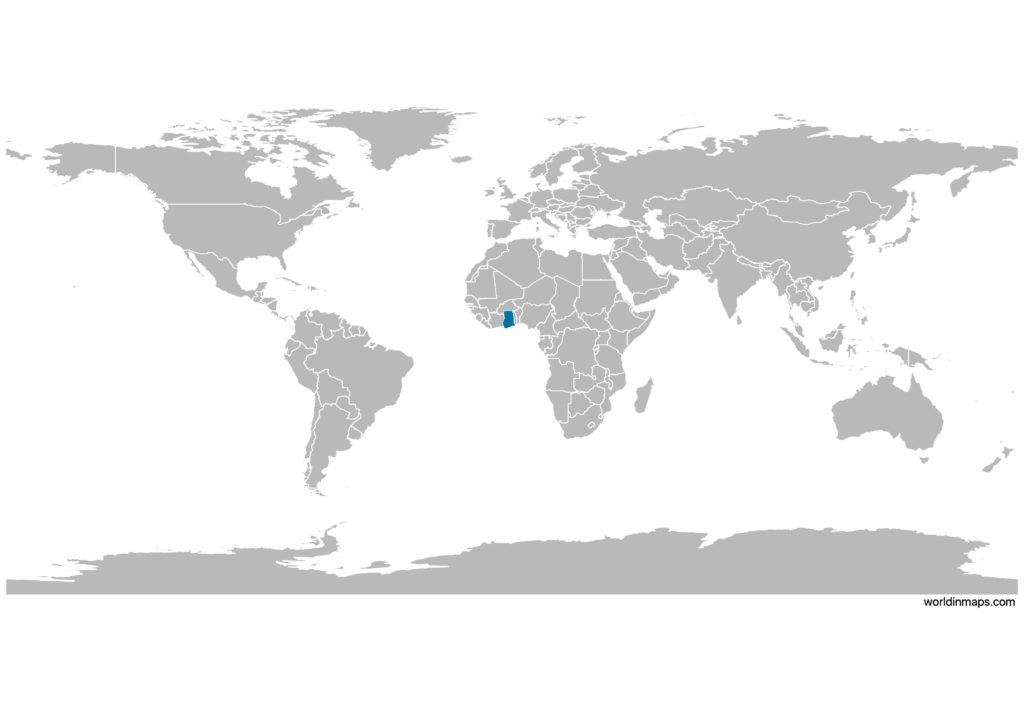 Ghana on the world map