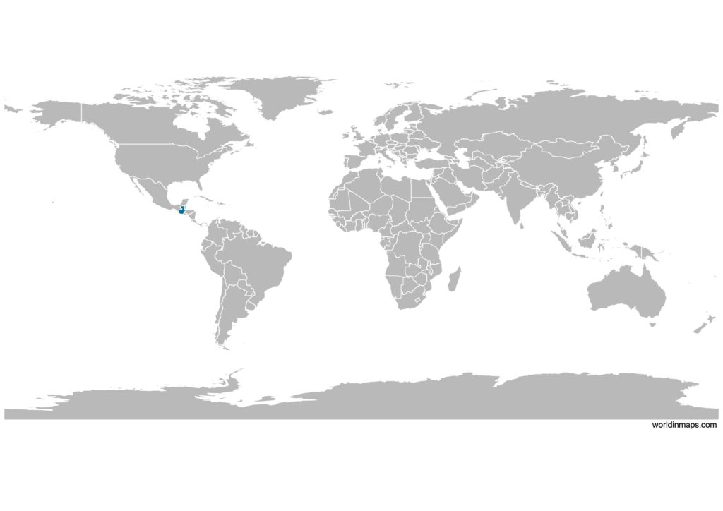 Guatemala on the world map