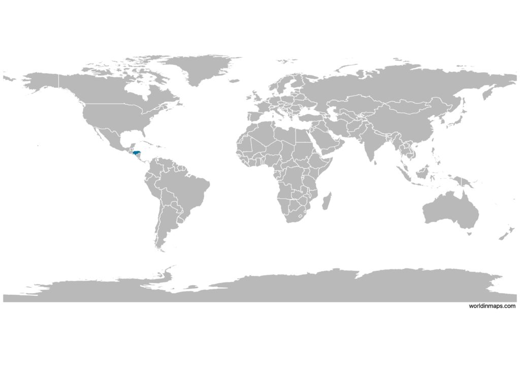 Honduras on the world map