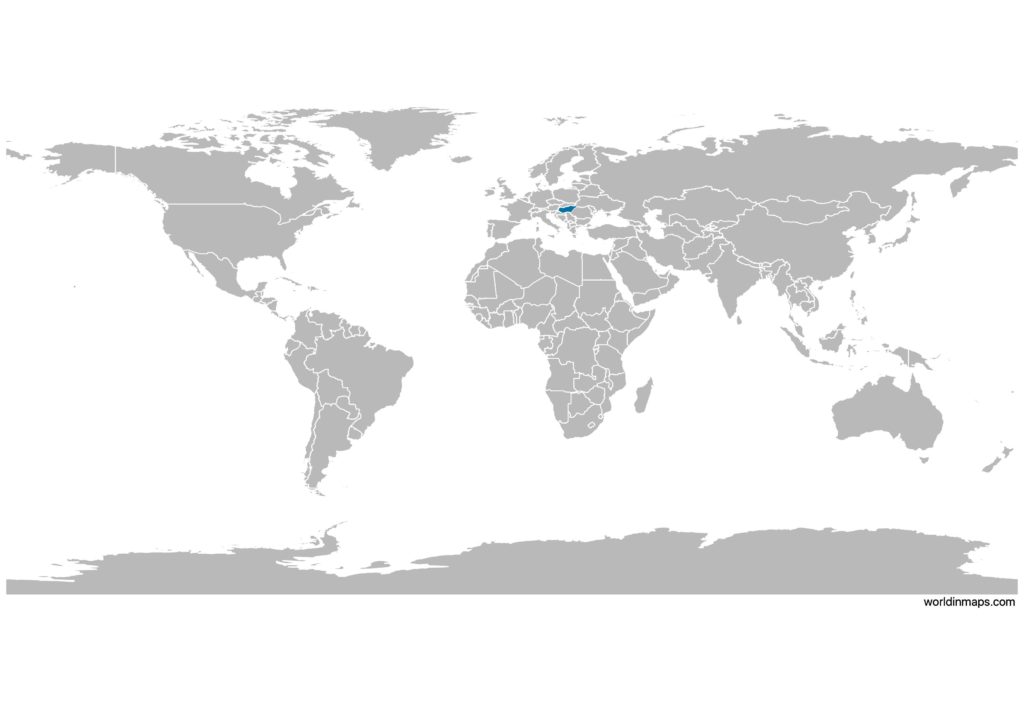 Hungary on the world map