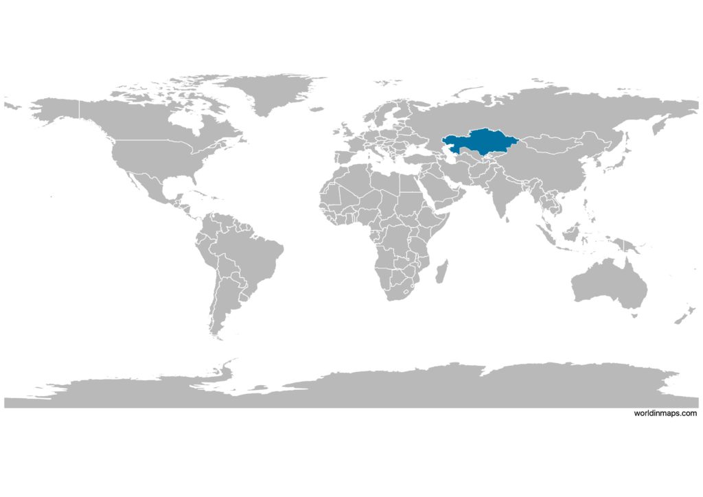 Kazakhstan on the world map