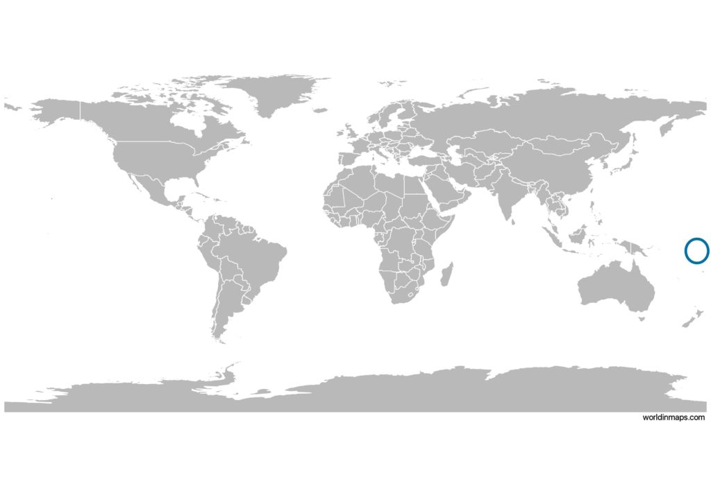 Kiribati on the world map