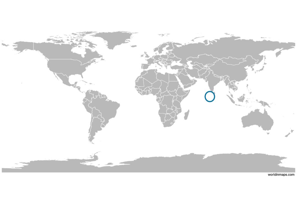Maldives on the world map