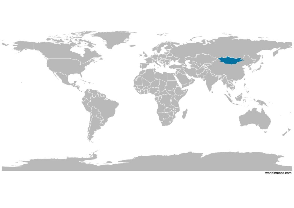 Mongolia on the world map