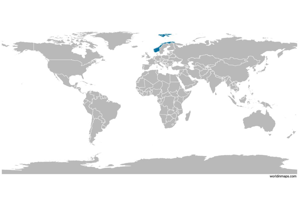 Norway on the world map