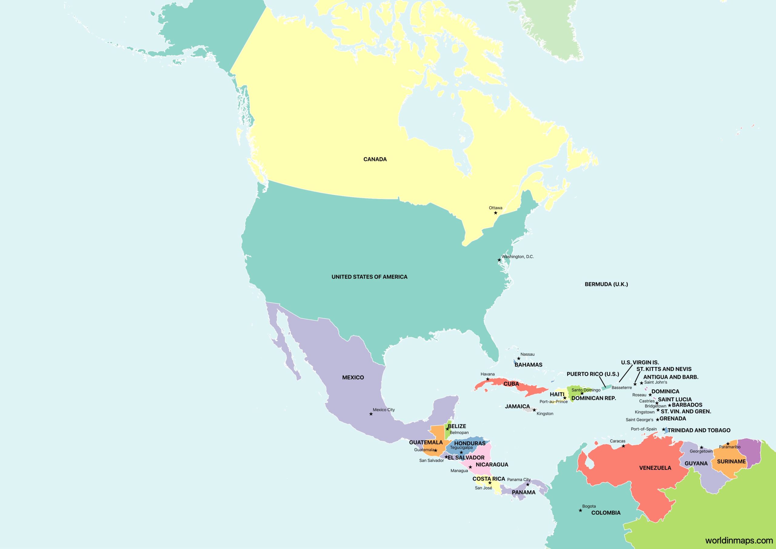 Large Detailed Political Map Of North America With Ca - vrogue.co