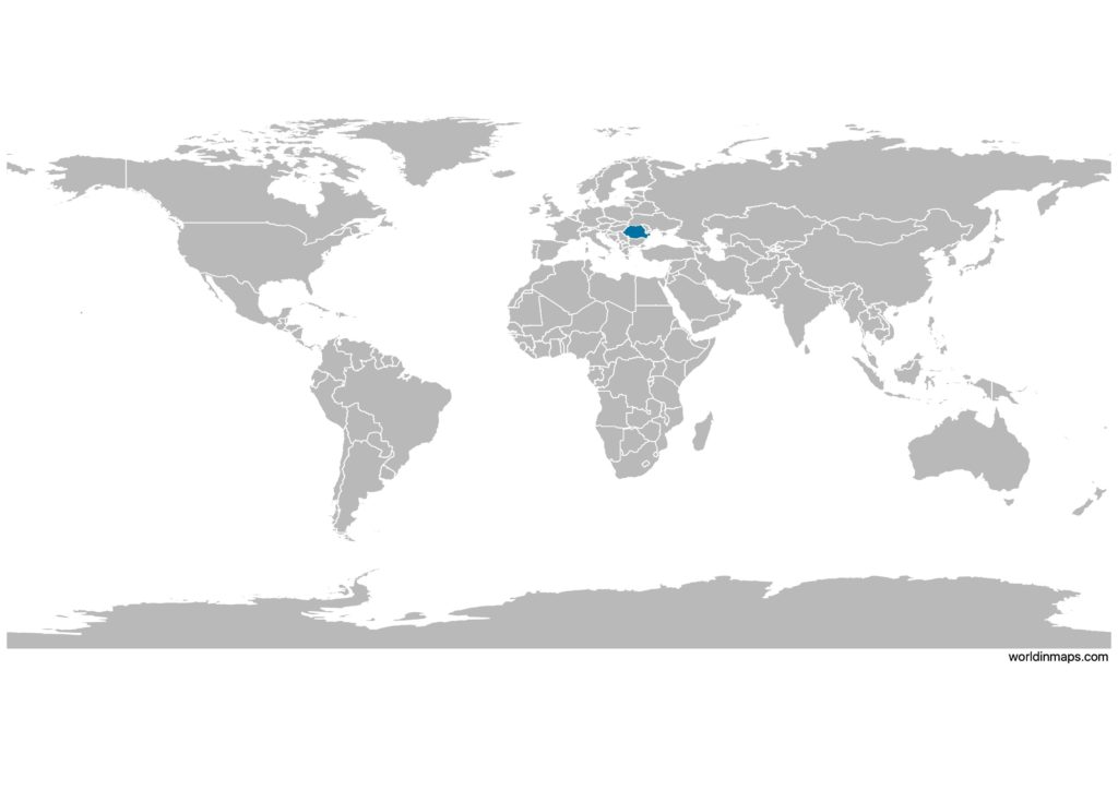 Romania on the world map