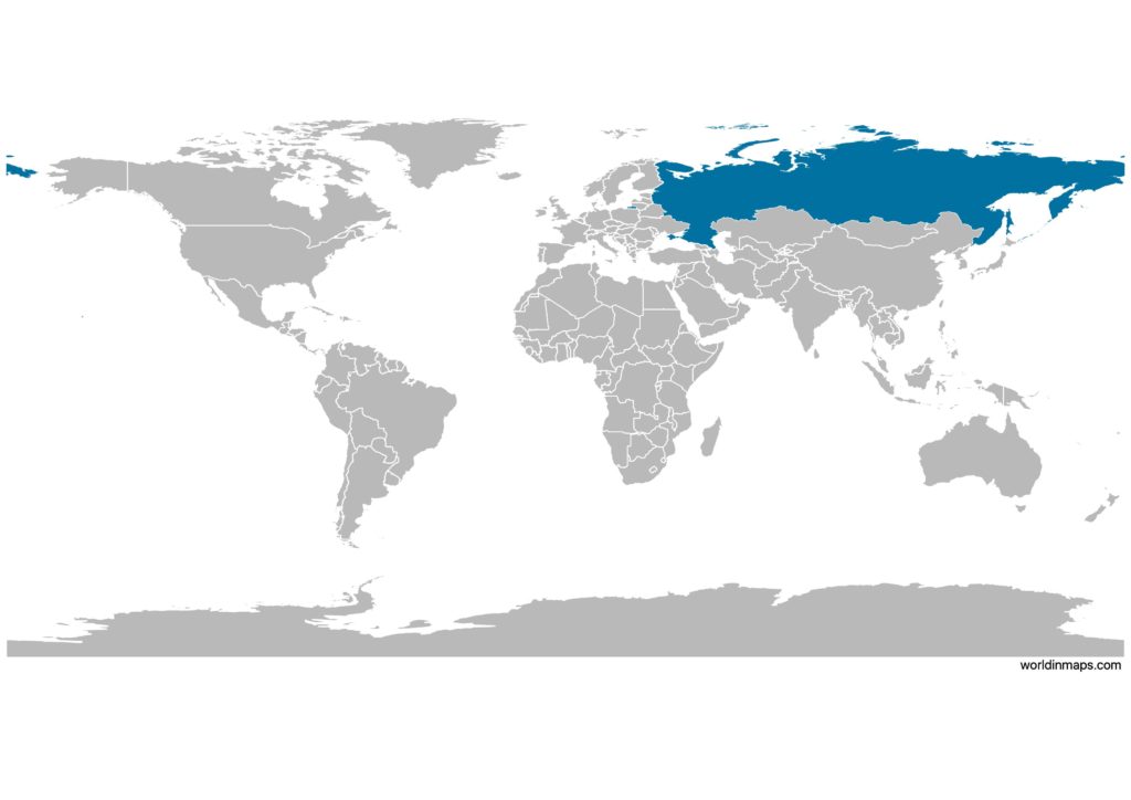 Russia on the world map