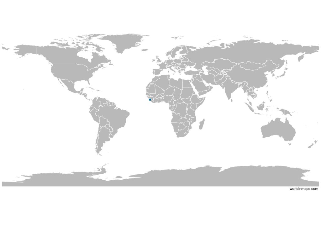 Sierra Leone on the world map