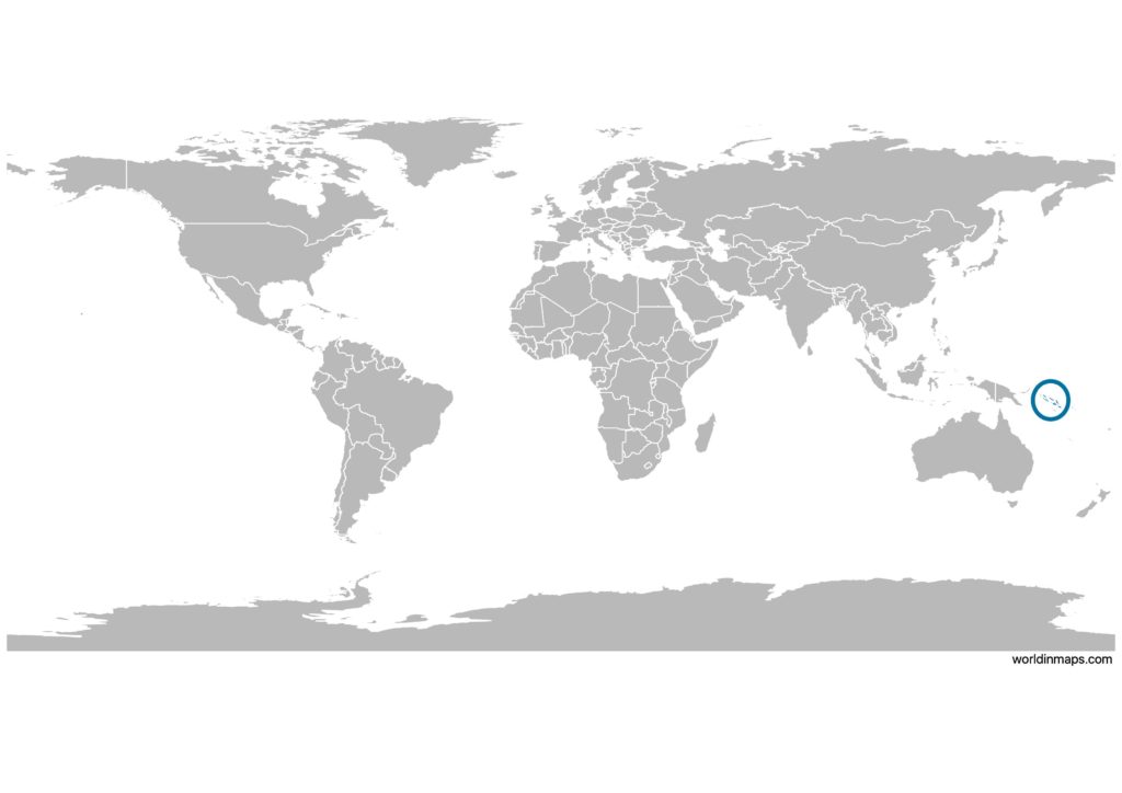 Solomon Islands on the world map