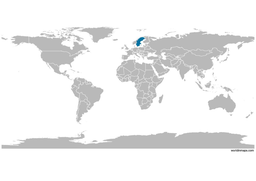 Sweden on the world map