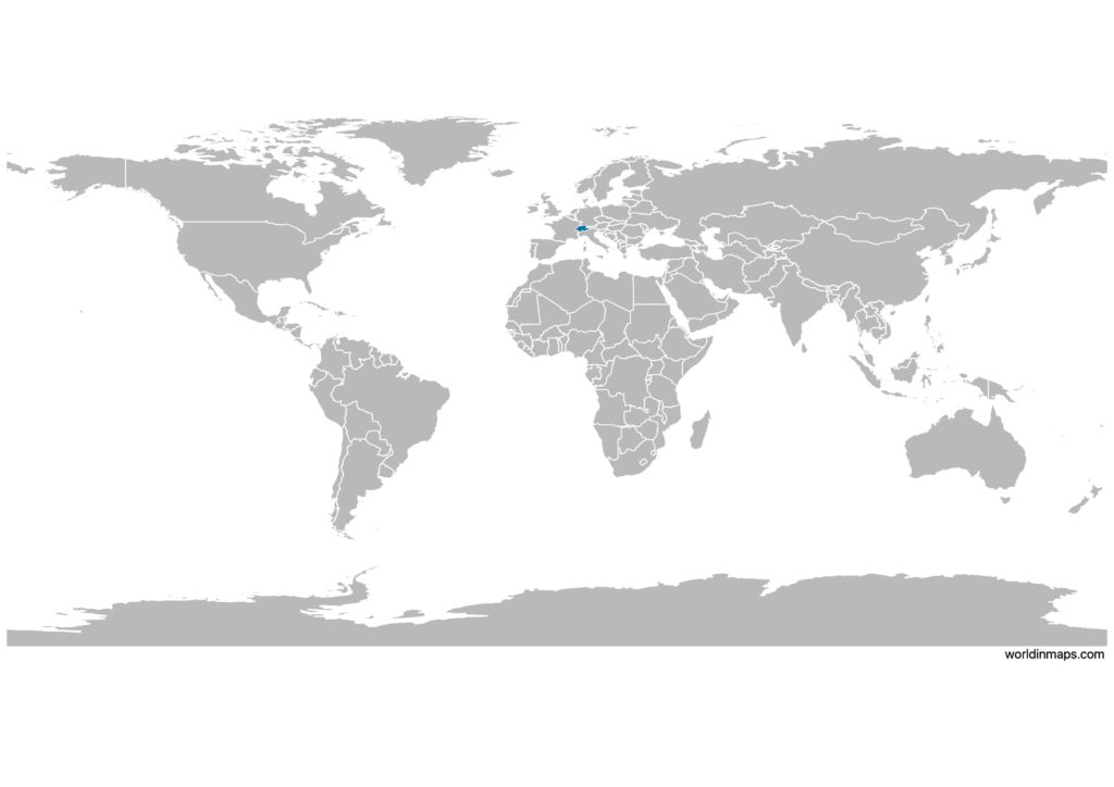 Switzerland on the world map