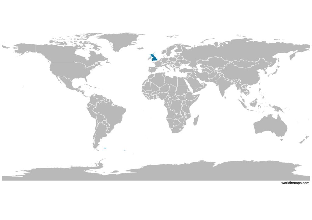 United Kingdom (UK) on the world map