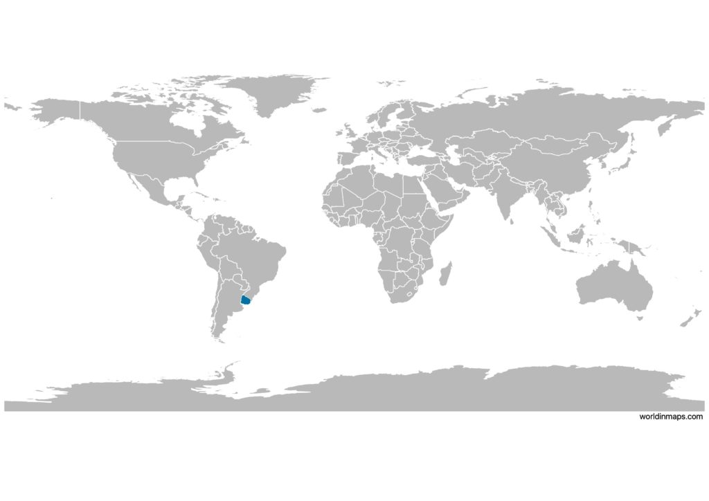 Uruguay on the world map