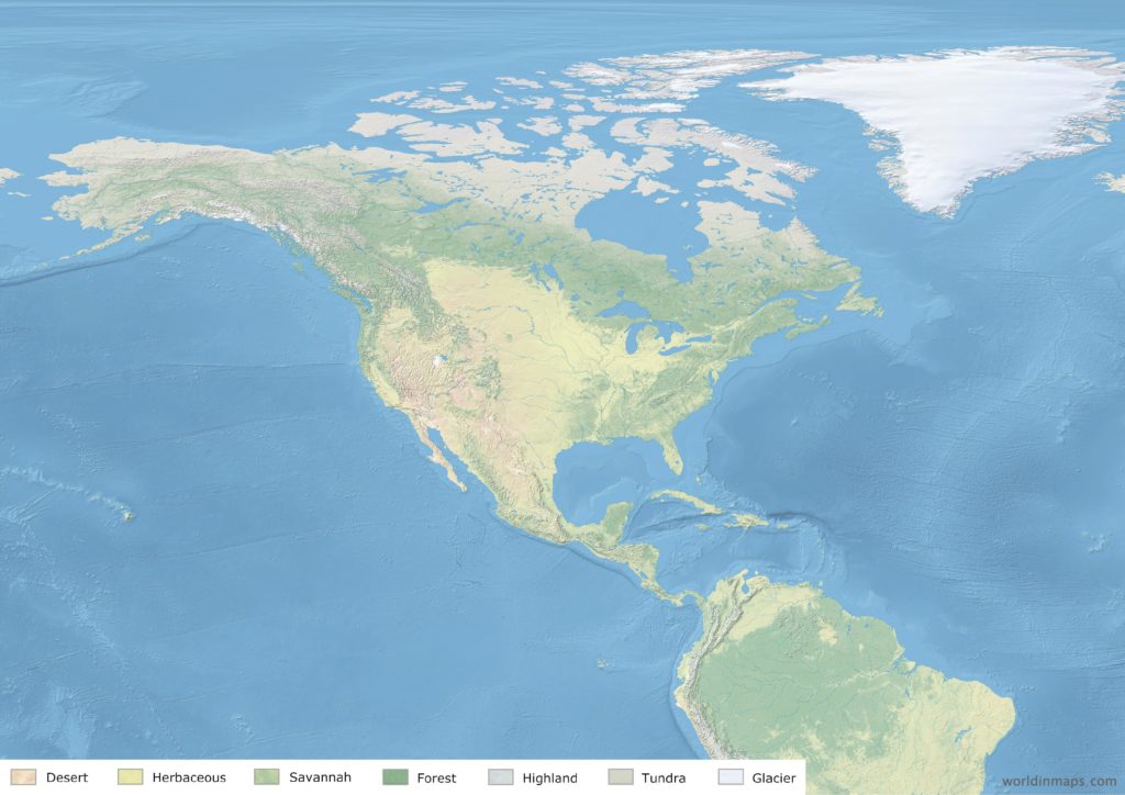 Land cover map of North America