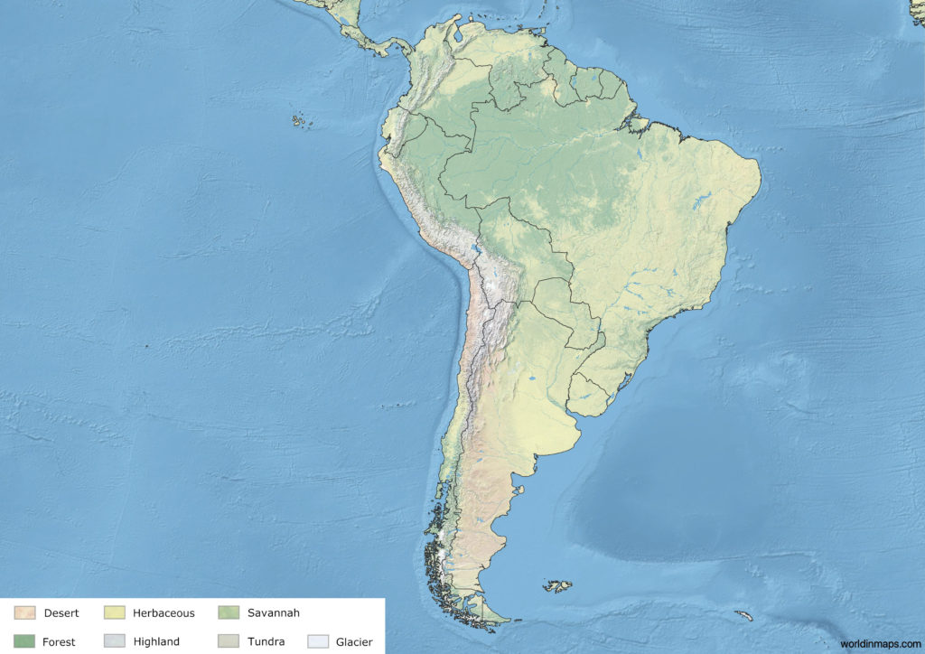 Land cover map of South America