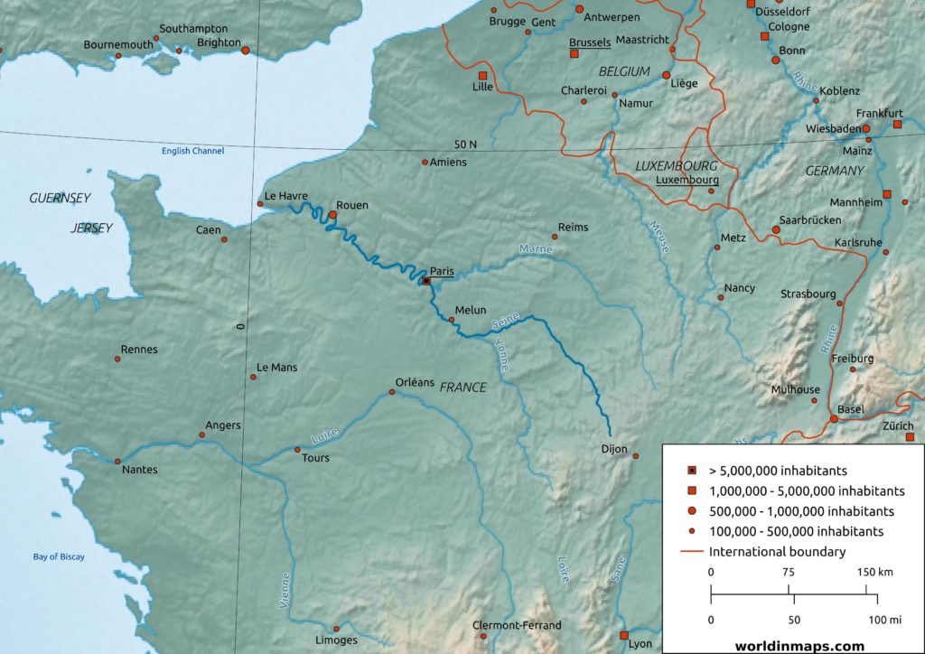 Seine river map