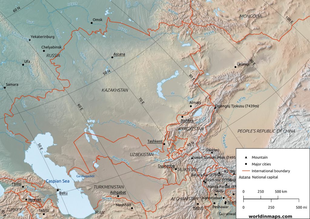 central asia map