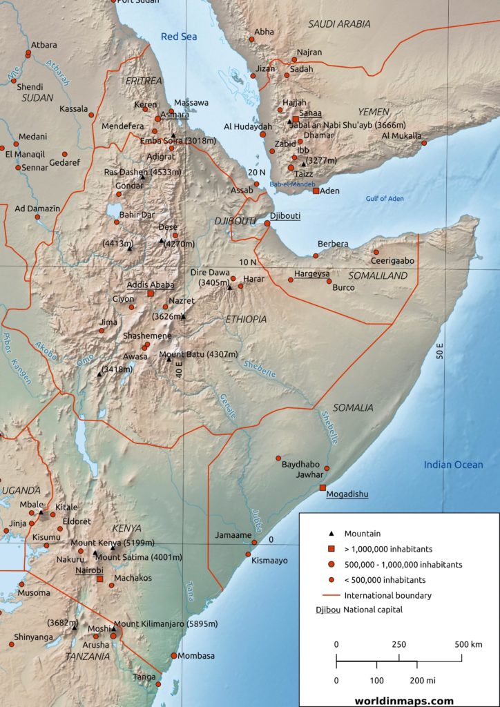 The Horn of Africa map