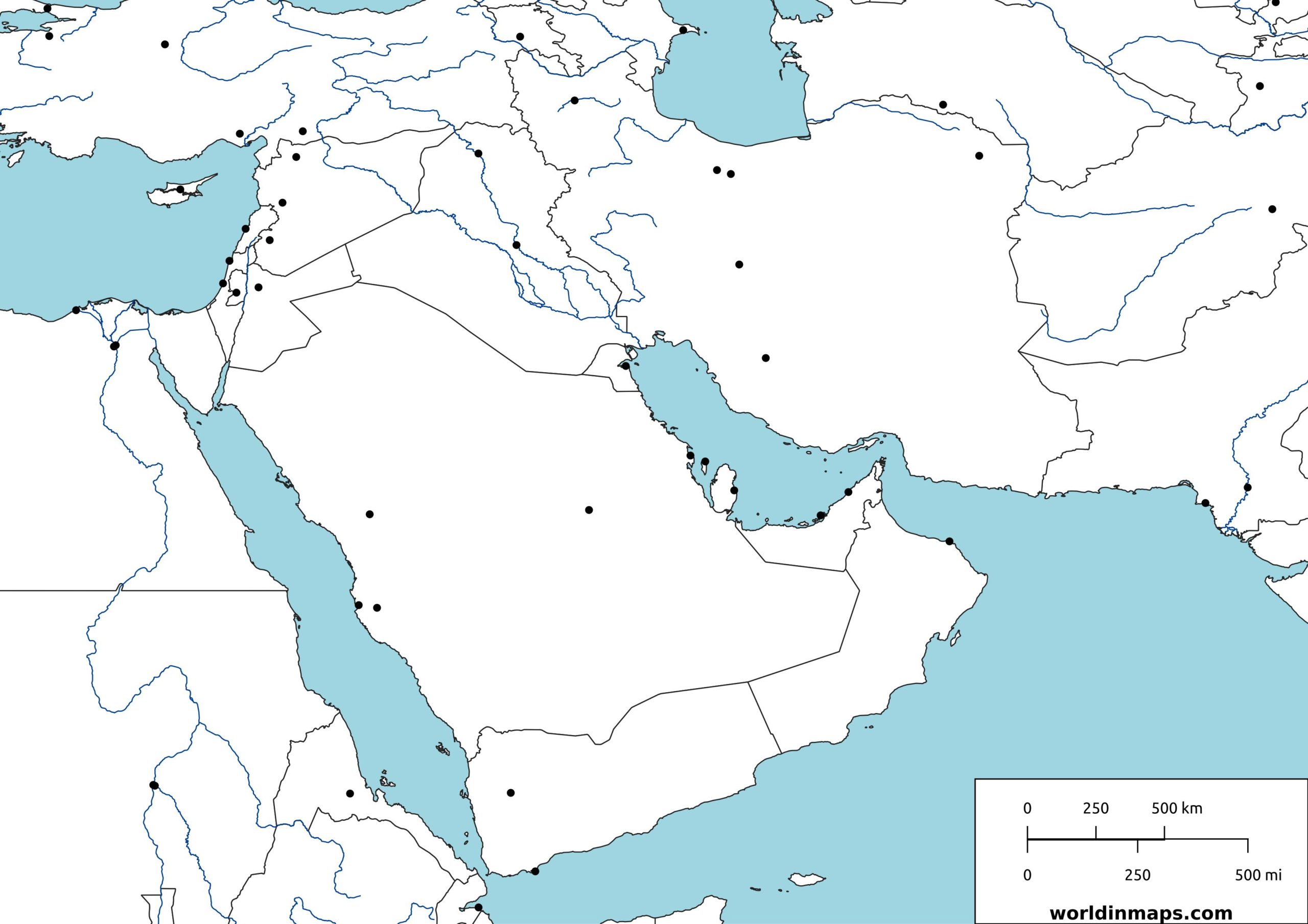 Middle East Blank Political Map Us States Map Sexiz Pix   Middle East Blank Map Scaled 