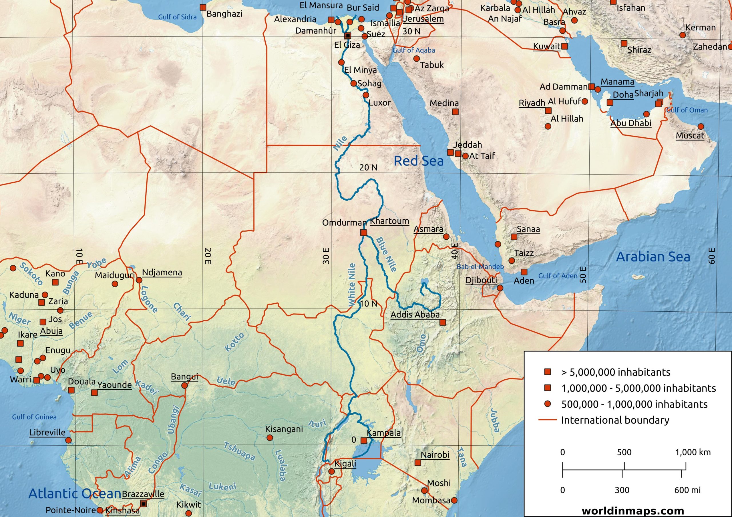 ancient nile river map