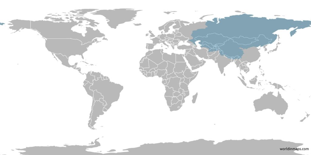 Tartary (Tartaria) on the world map