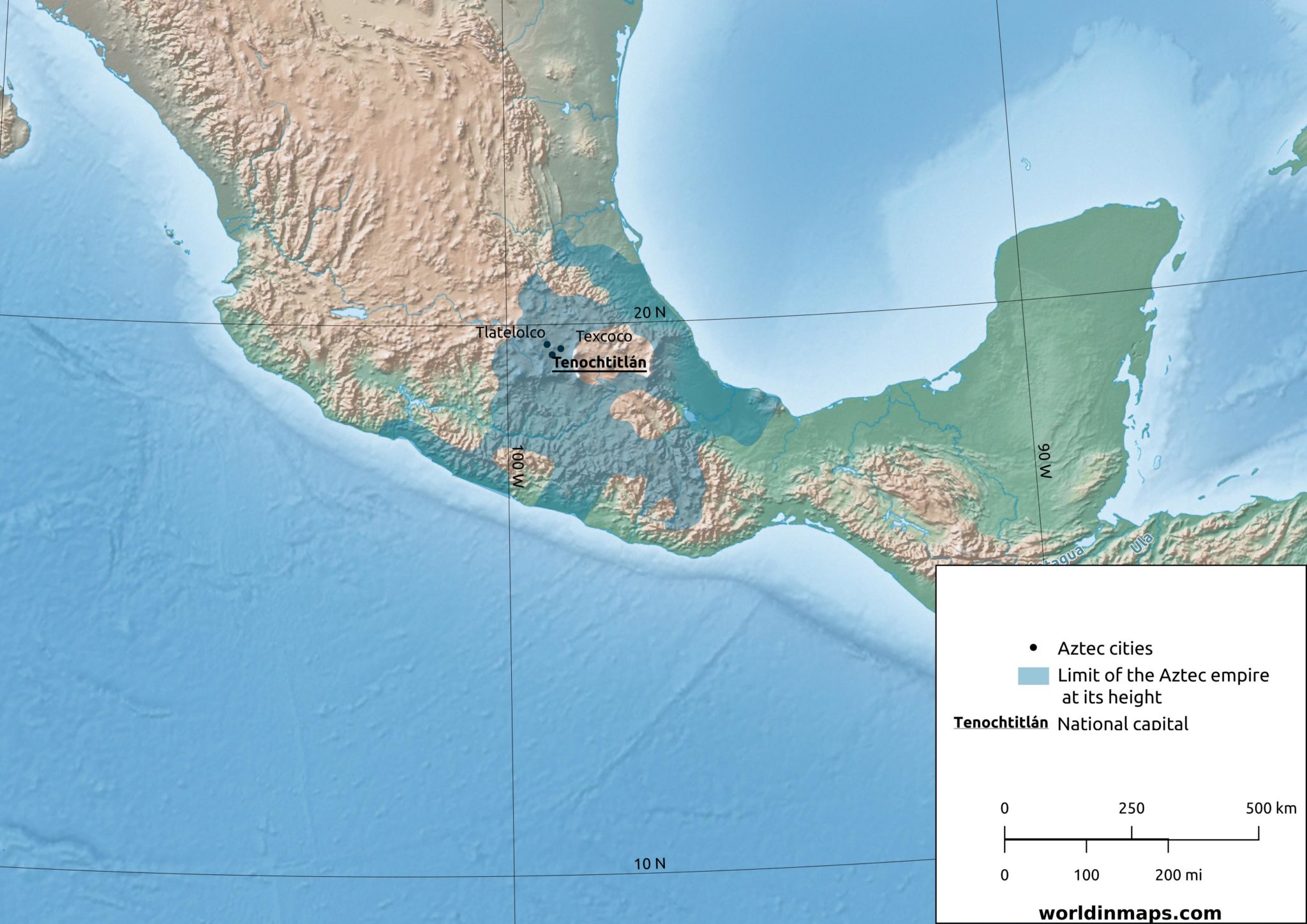 Aztec empire - World in maps