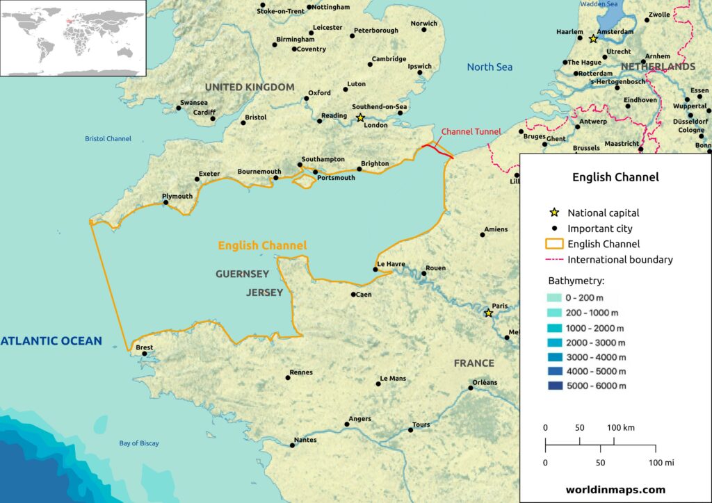 English Channel map