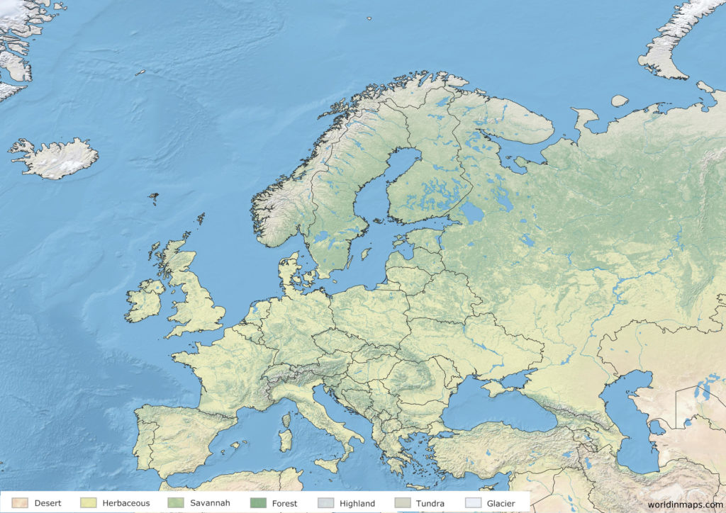 Land cover map of Europe