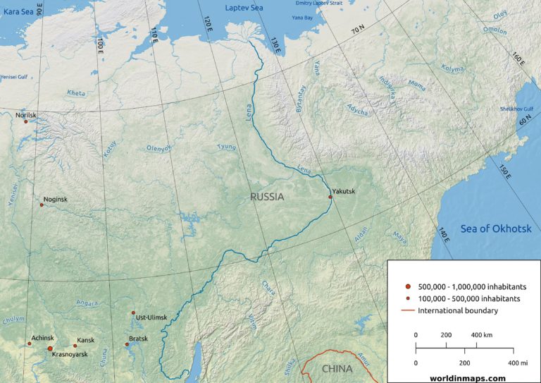 Lena World In Maps   Lena River Map 768x543 