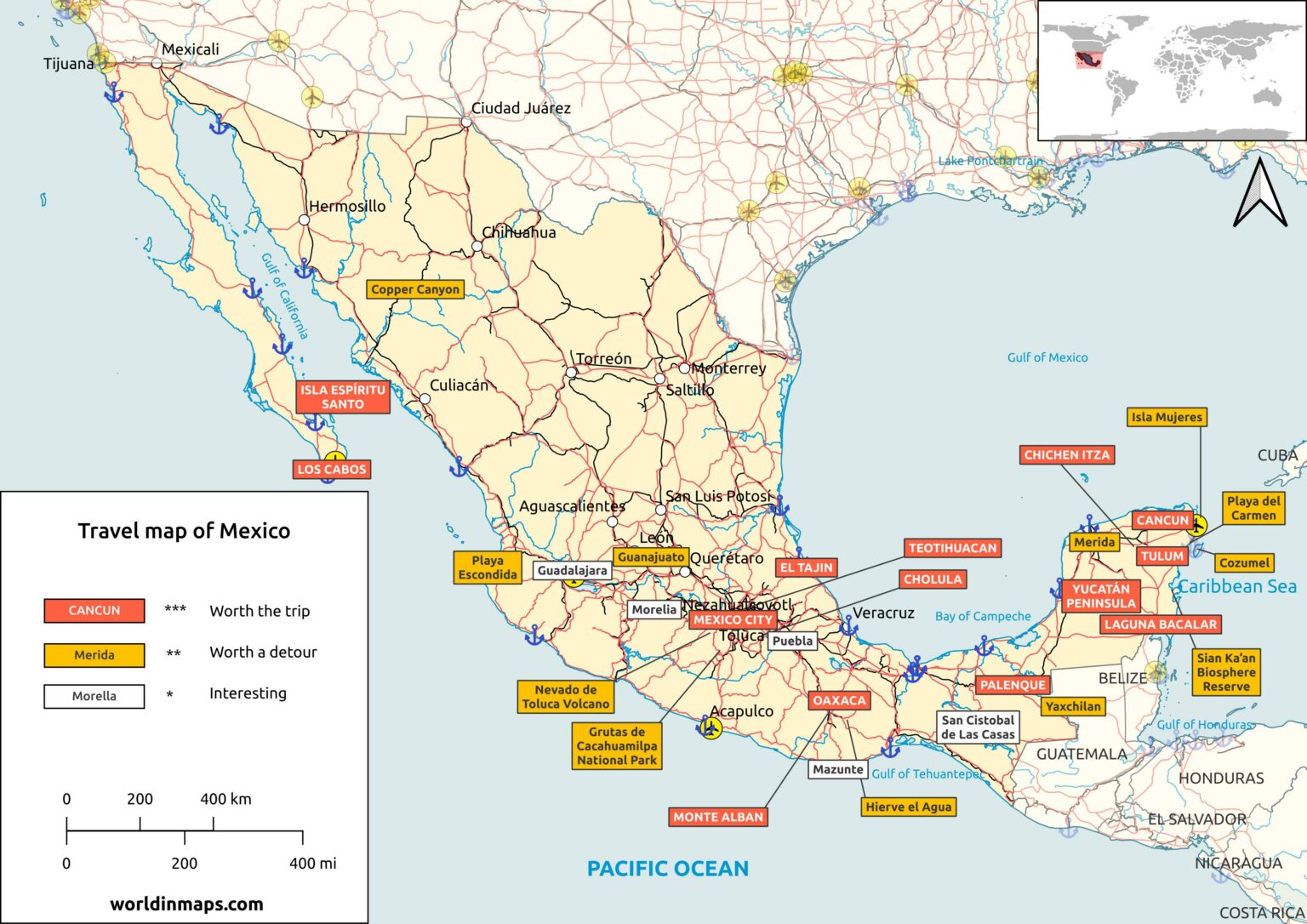 Mexico travel guide - World in maps