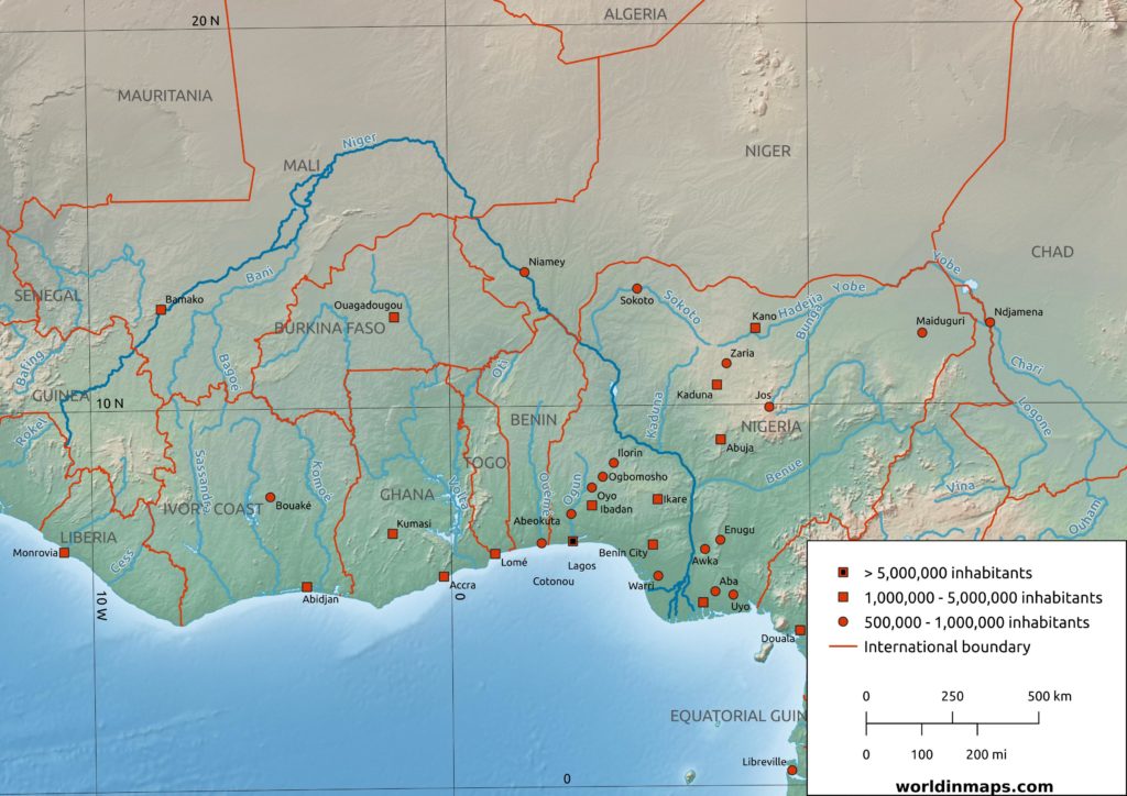 Niger river map